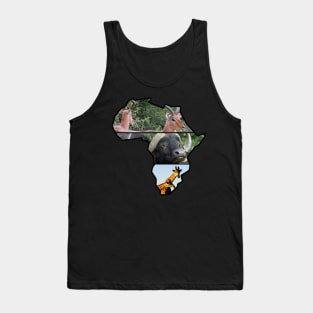 African Wildlife Continent Collage Tank Top